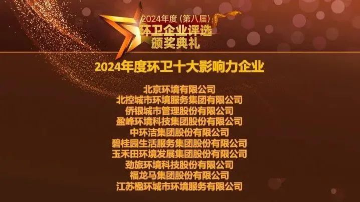 连续五年登榜丨PA直营环境荣膺“2024年度环卫十大影响力企业”